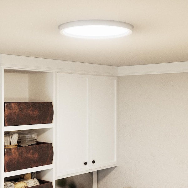 Outskirts 15 in. White Lustre LED Flush Mount