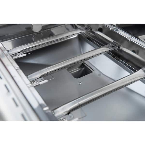 4-Burner Propane Gas Grill in Red with Side Burner