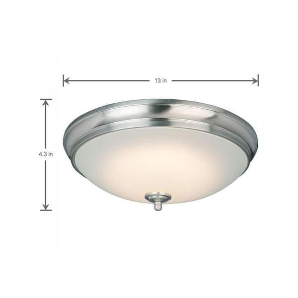 Clifton 13 in. Brushed Nickel Selectable LED Flush Mount
