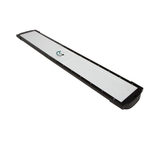 4 ft. Matte Black Woodgrain Gray End Caps 5250 Lumens Integrated LED Wraparound Light Adjustable CCT Night Light Feature