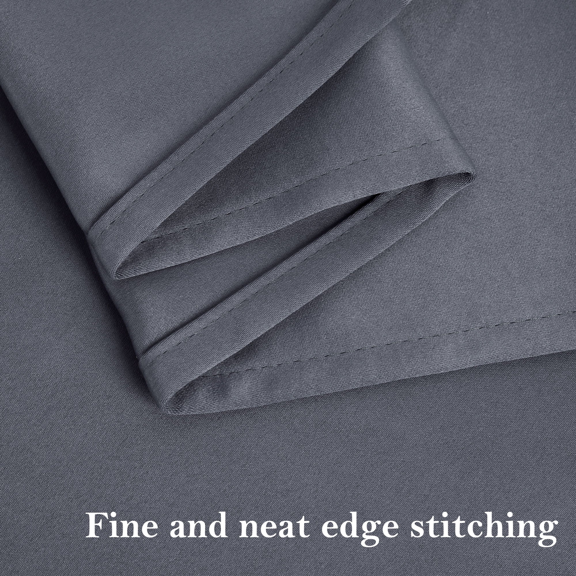 PiccoCasa 2Pcs Blackout Small Window Curtain Panel Kitchen Curtain, Gray, 42