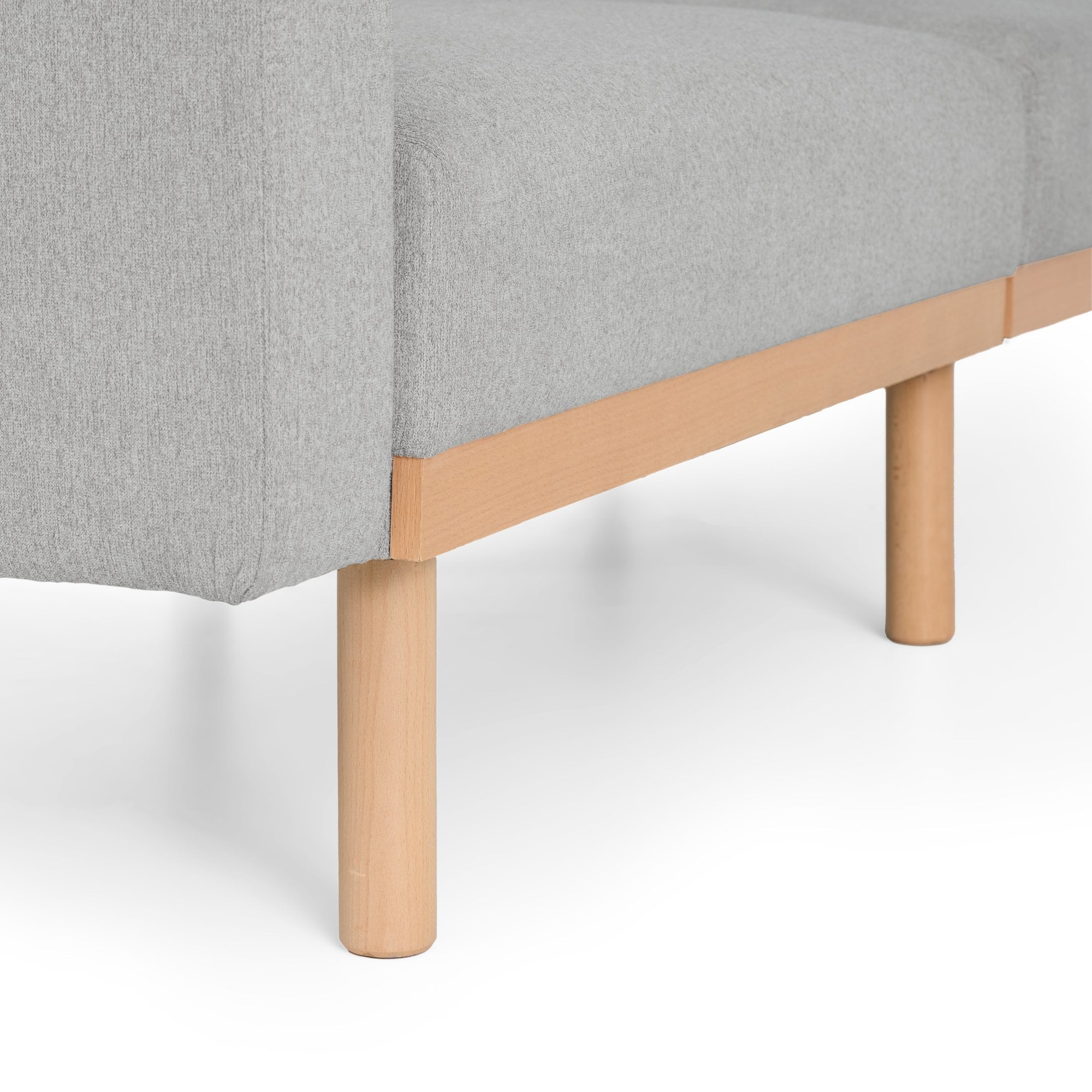 Mayview Upholstered Wood Base Futon, Light Gray