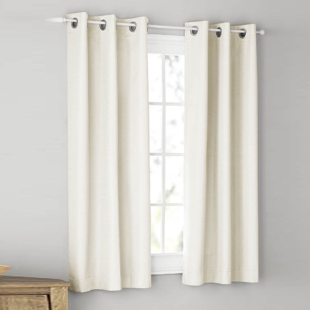 Mainstays Blackout Grommeted Curtain Panel Pair, Set of 2, White, 37