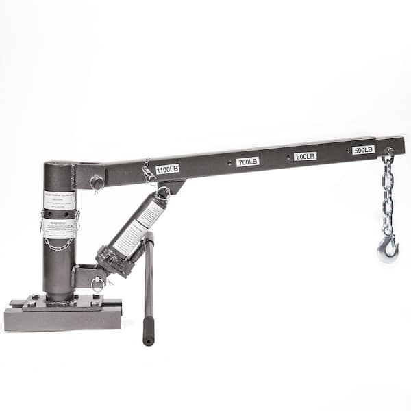 1100 lbs. Capacity 59.5 lbs. Hitch Class I Hitch Mounted Crane Hydraulic Lift Hoist