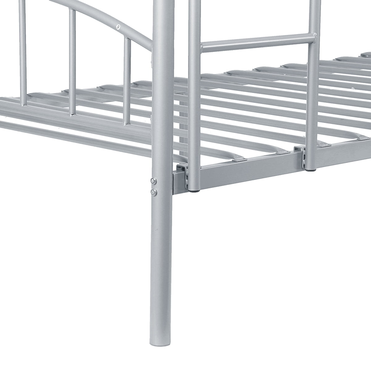 Lusimo Twin Bunk Beds Heavy Duty Metal Bunk Bed Twin Over Twin Convertible 2 Sets of Twin Bed Frame Kids Bunk Beds with Guardrail and Ladder, Silver