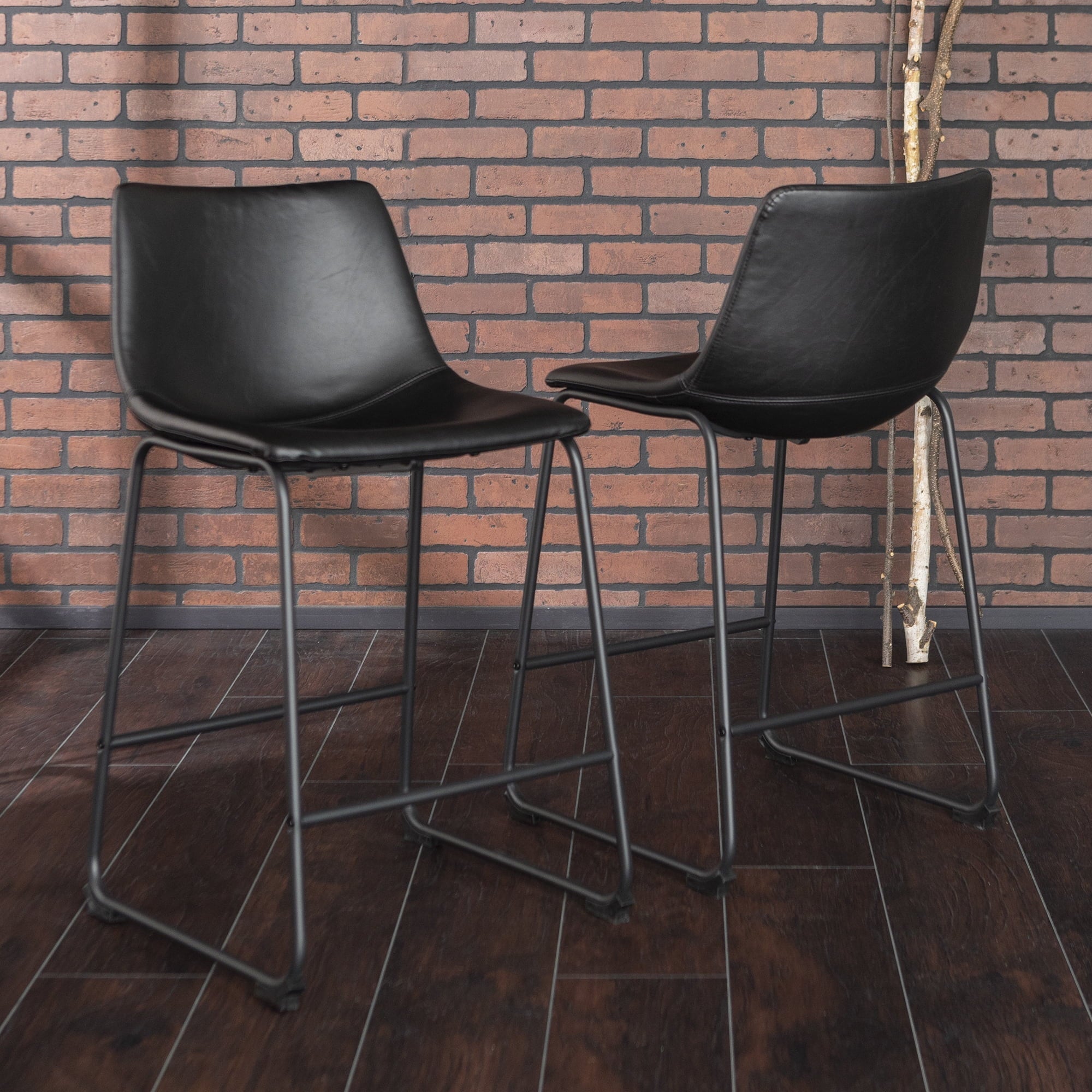 River Street Designs Bar Stool, Black, Set of 2