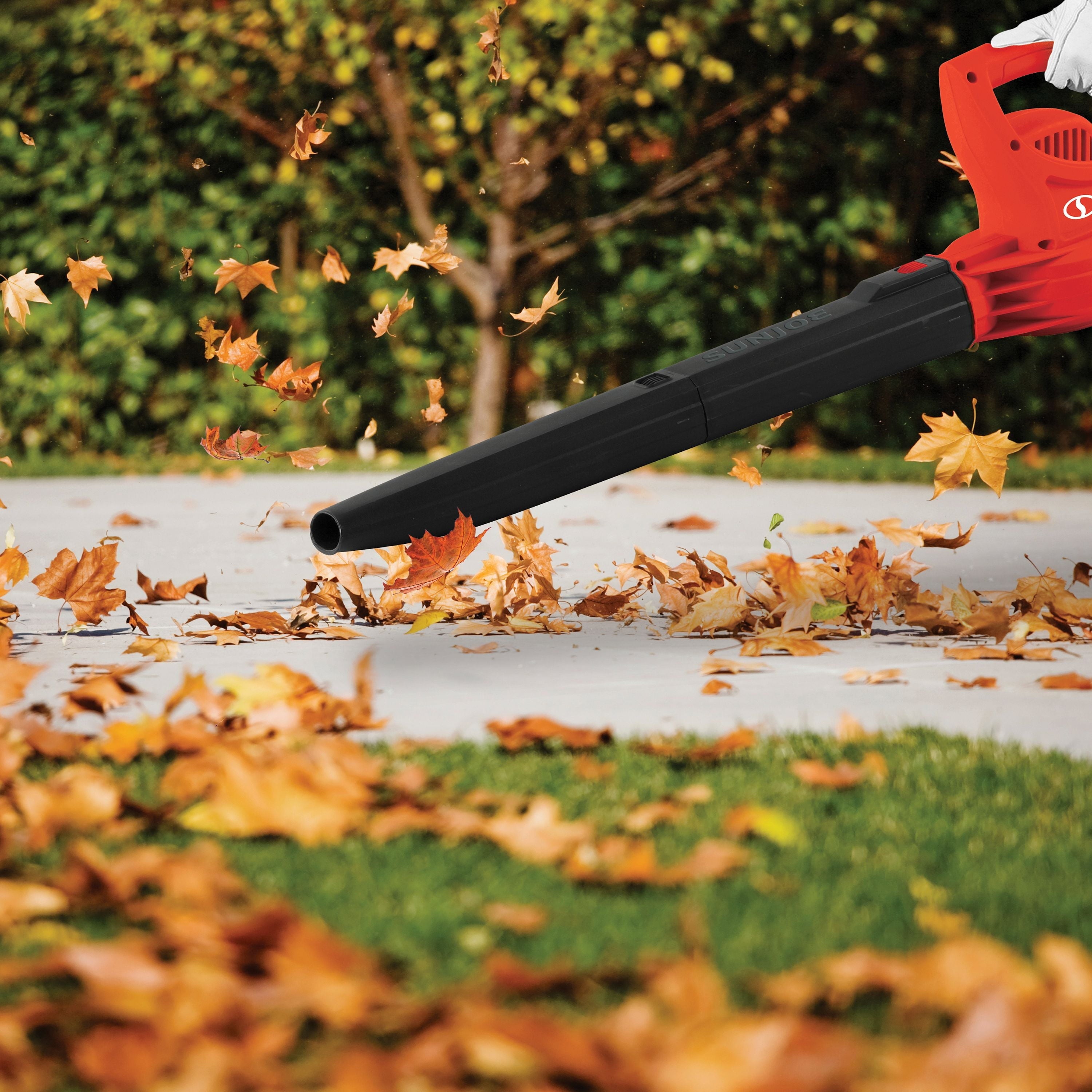 Sun Joe All-Purpose Electric Leaf Blower, 6-Amp, 155-mph, 260-CFM - Red