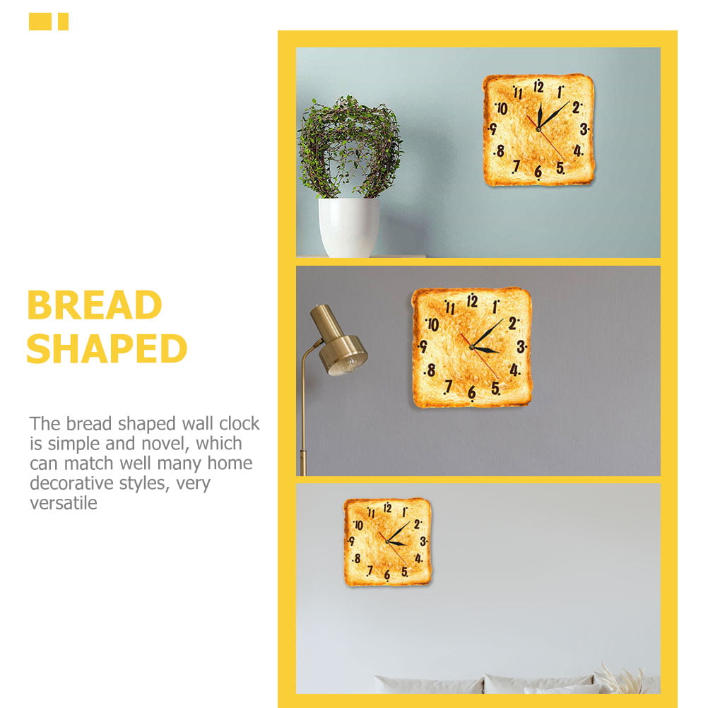 HOMEMAXS Toast Design Wall Clock Modern Wall Clock Bakery Wall Hanging Clock Restaurant Clock