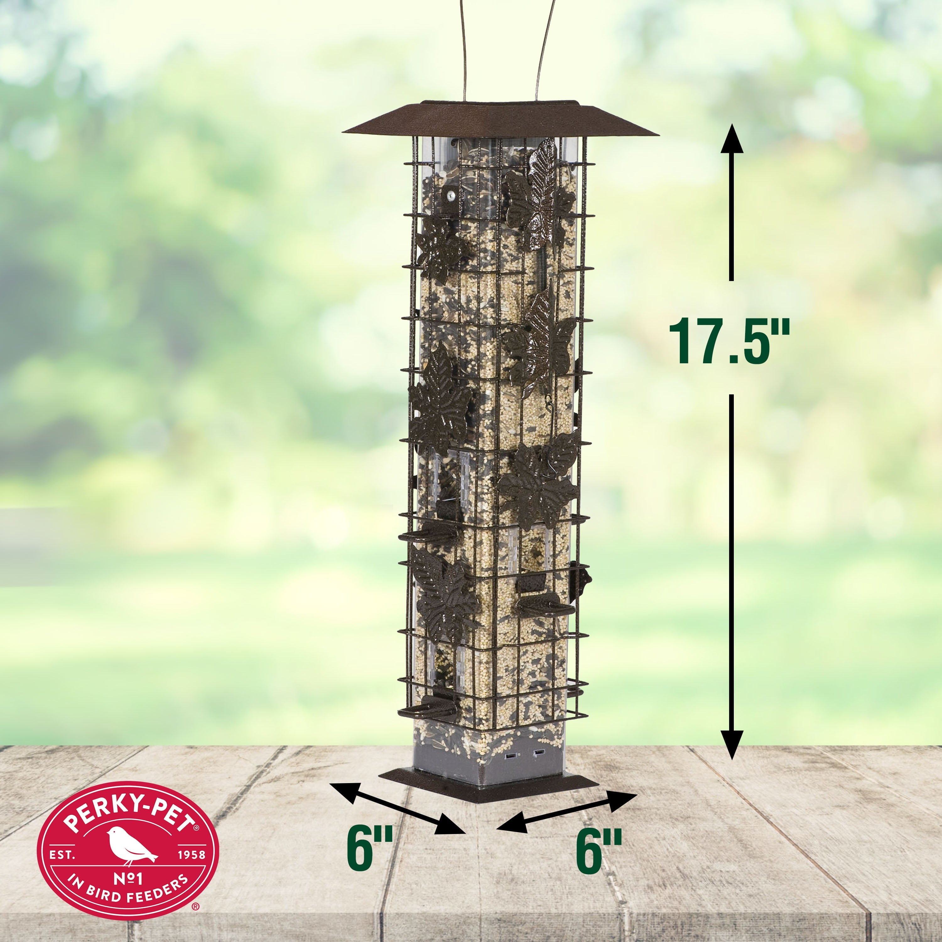 Perky-Pet Black Squirrel-Be-Gone Wild Bird Tube Feeder - 2 lb Capacity