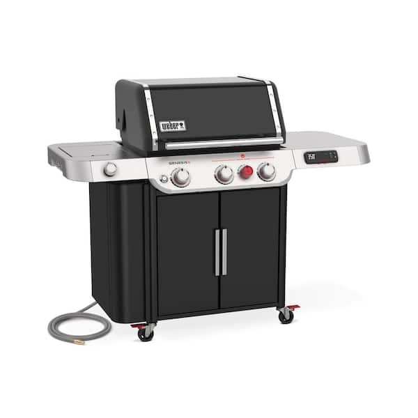 Genesis Smart EX-335 3-Burner Natural Gas Grill in Black with Side Burner