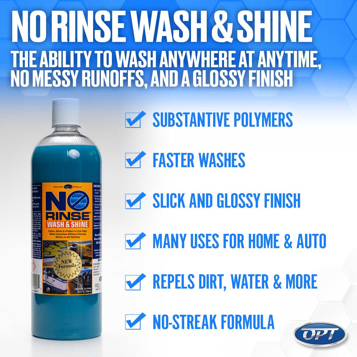 Optimum ONR and BRS - Big Red Sponge Car Cleaning Kit, 32 oz. No Rinse Wash and Shine and Car Wash Sponge