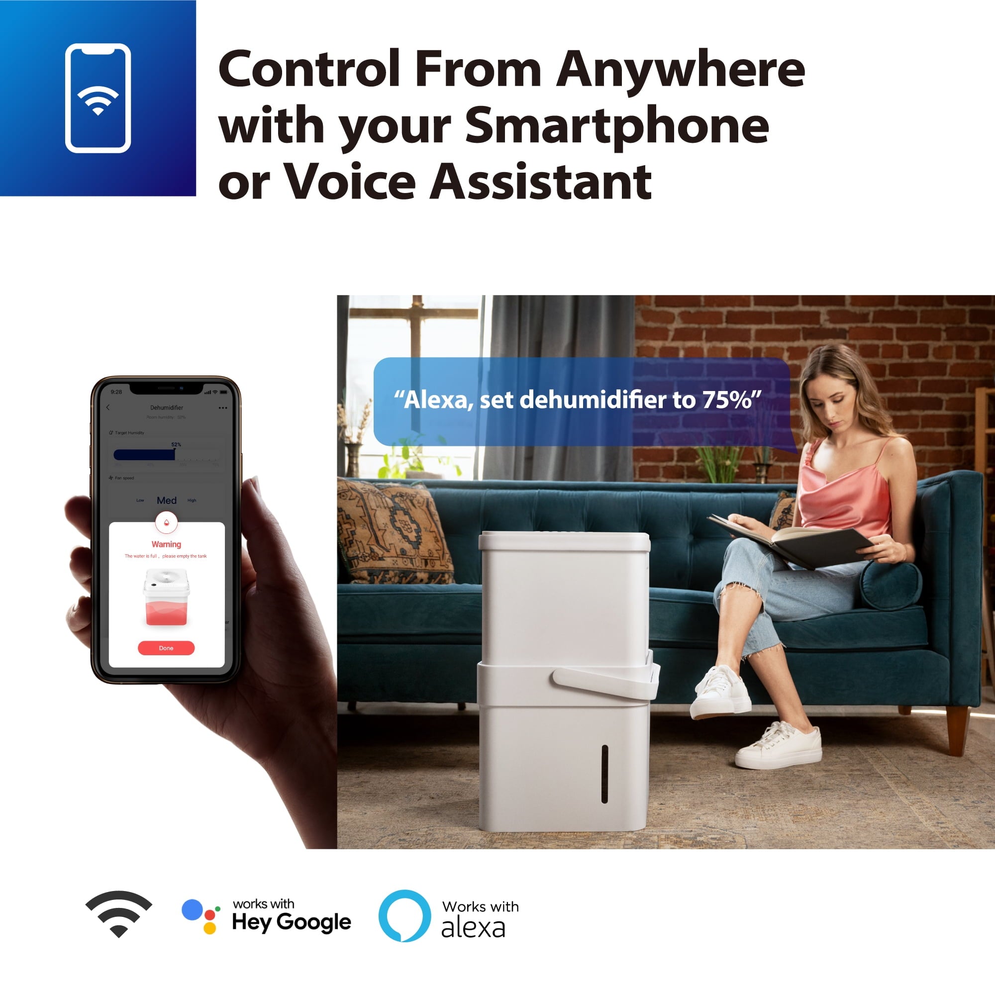 Midea Cube 20-Pint Smart WiFi Dehumidifier, Coverage up to 2,000 sq. ft.