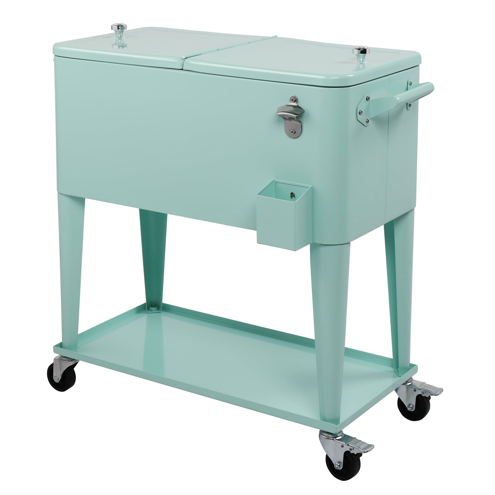 Ktaxon 80QT Trolley Frozen Warm Function Spray Cooler Cart Ice Beer Beverage Chest with Shelf Wheel