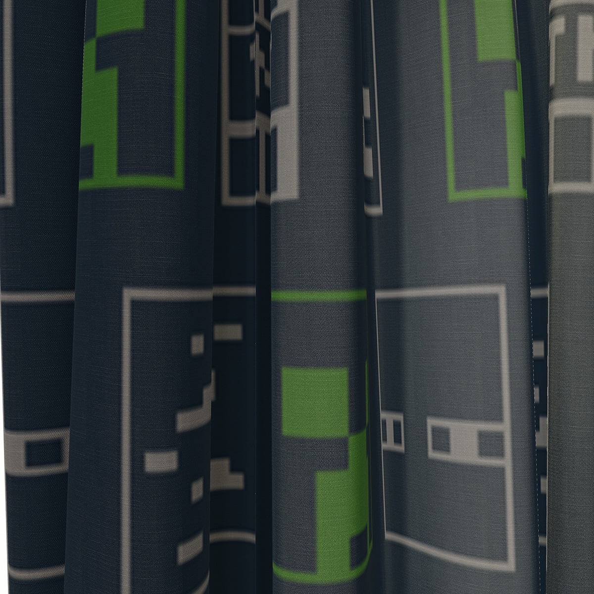 Minecraft Icon Adventures Kids Window Drapes, 82 x 63, Microfiber, Green, Mojang, Gaming Bedding