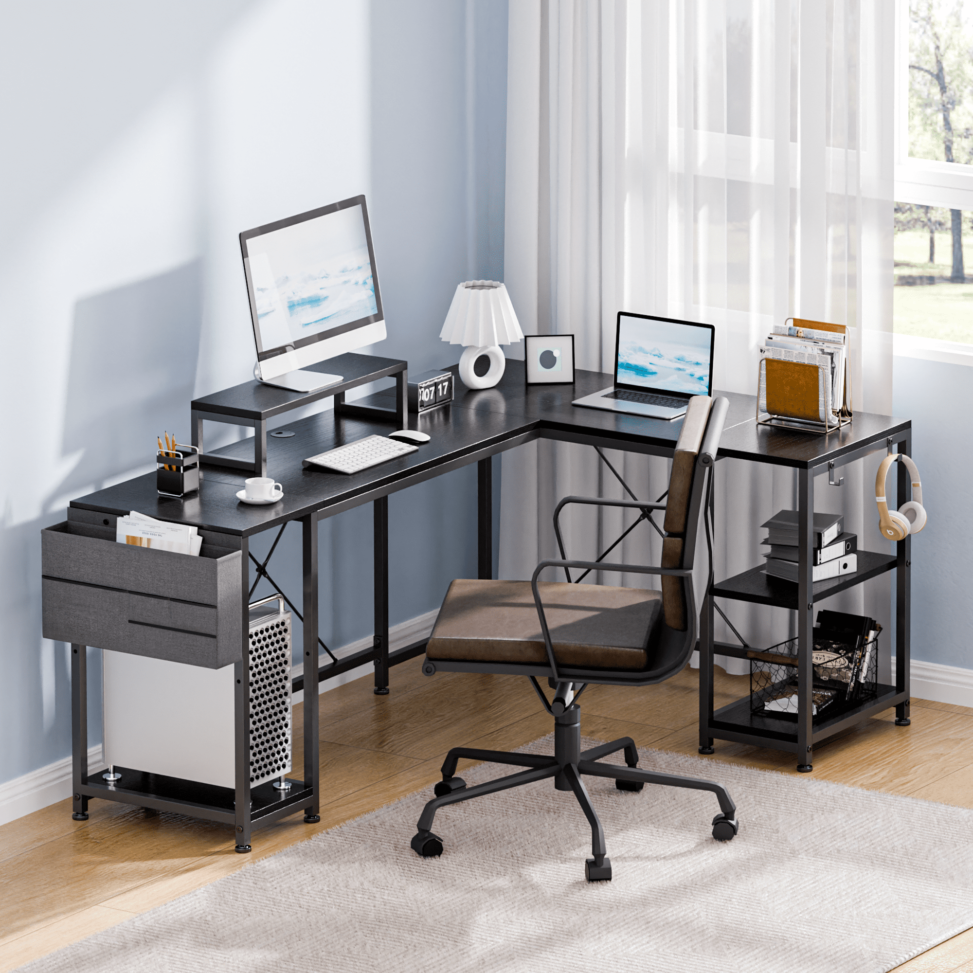 Lulive L-Shaped Computer Desk, 95