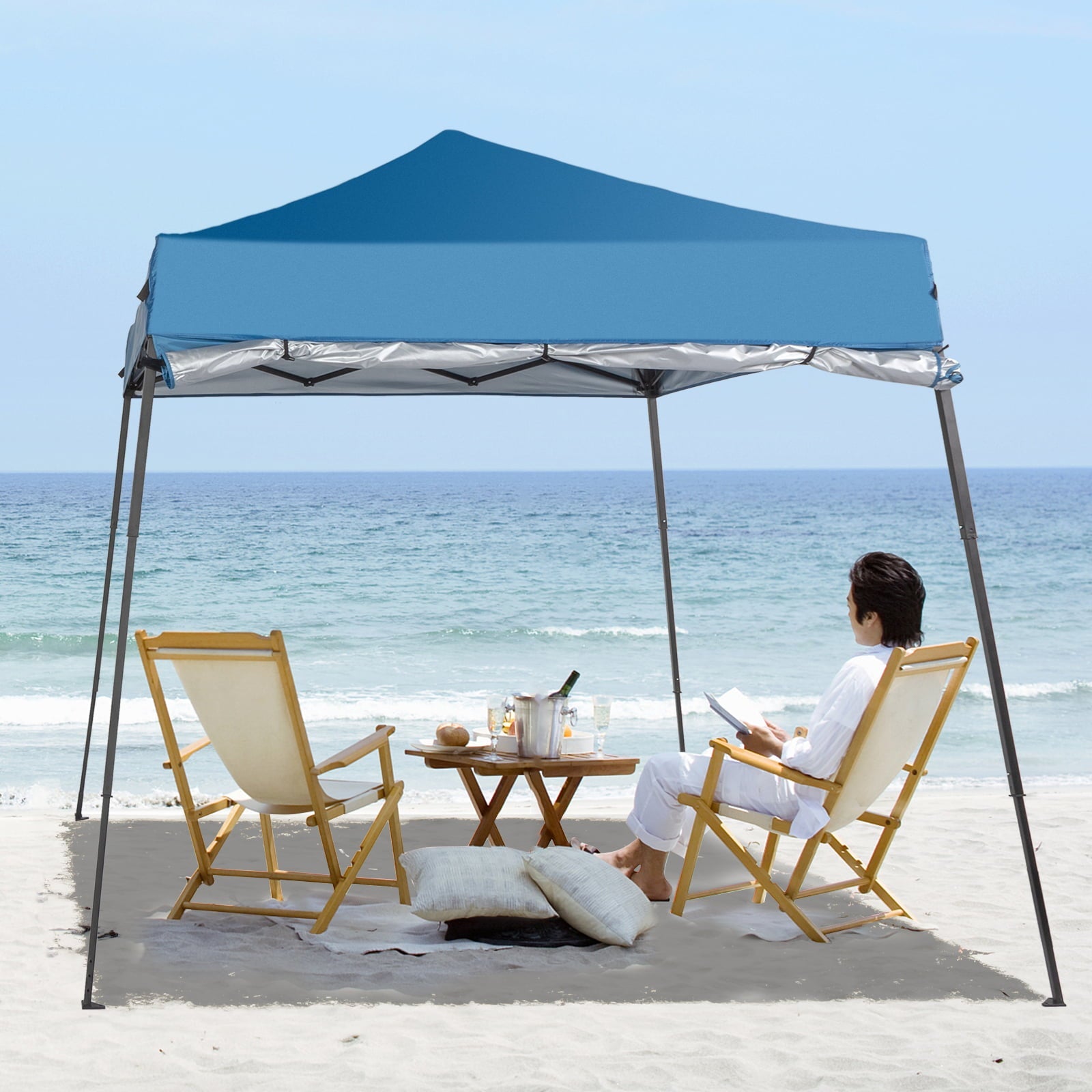 Winado Pop Up 6x6ft  Leg Tube Patio Tent Folding Gazebo Backyard Canopy