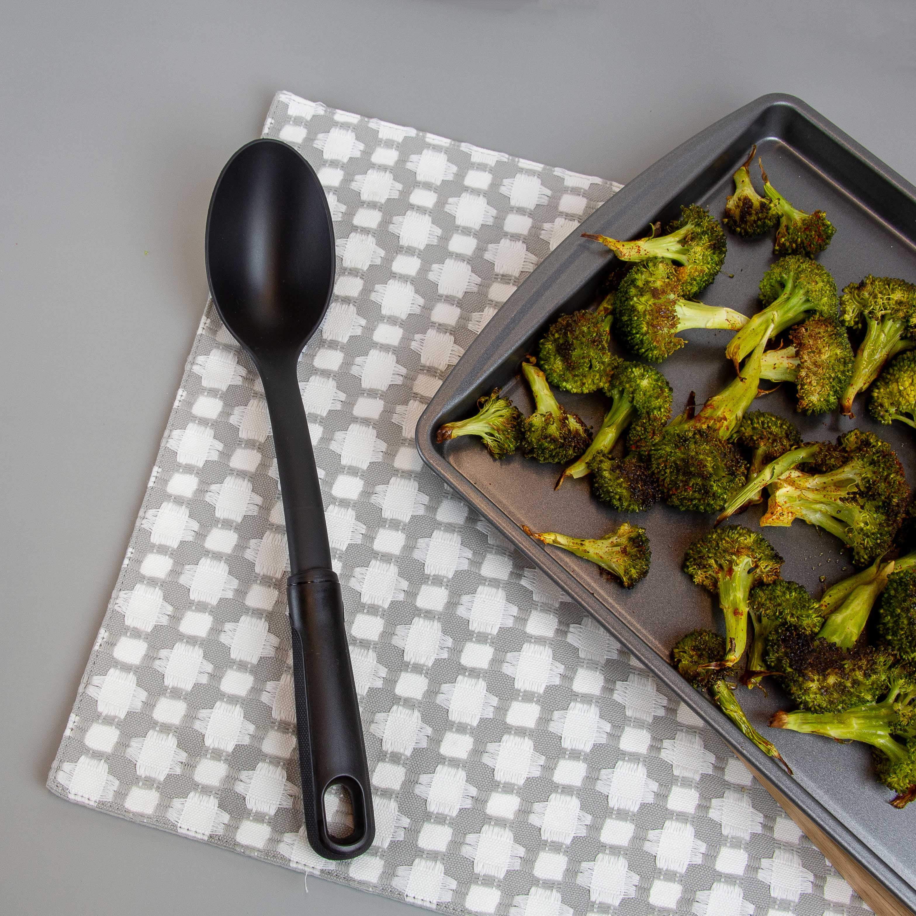 Mainstays Nylon Solid Basting Spoon, Soft-Touch Handle, Black, Dishwasher Safe