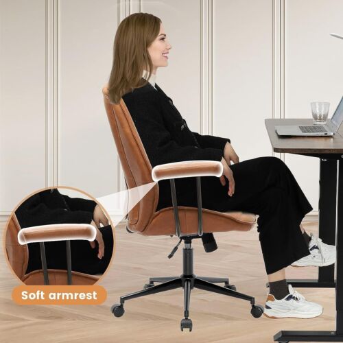 Office Chair Desk Chair Removable Armrest, Mid Century Office Chair