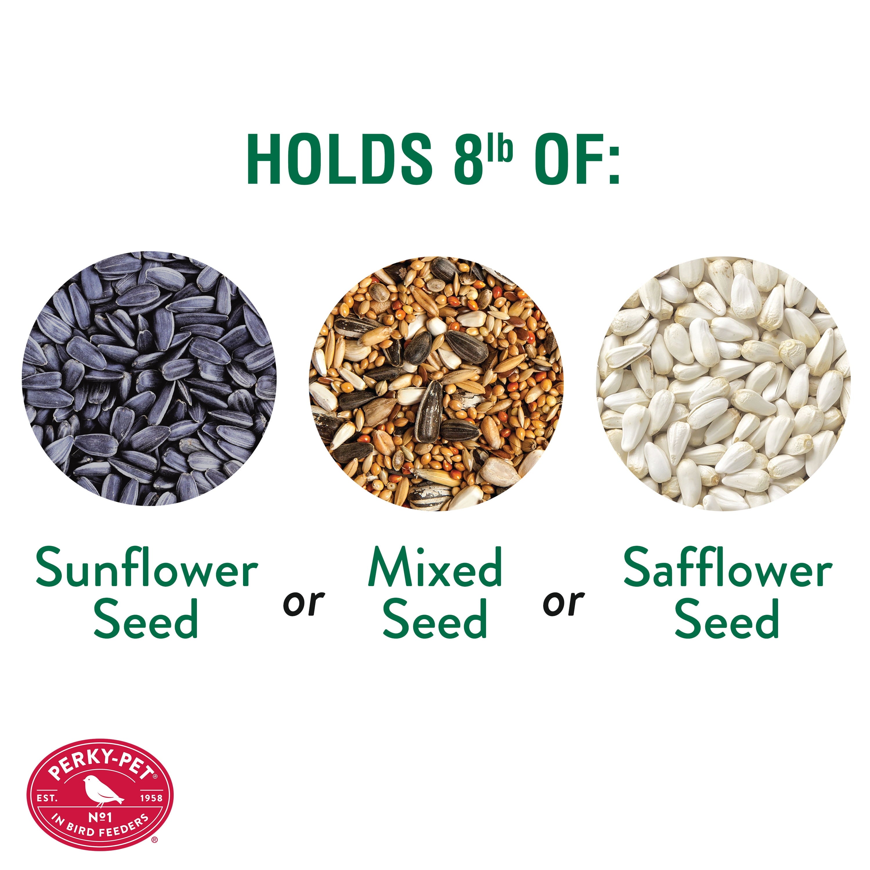 Perky Pet Squirrel Be Gone II Home Style Wild Bird Feeder, 8 lb, Green