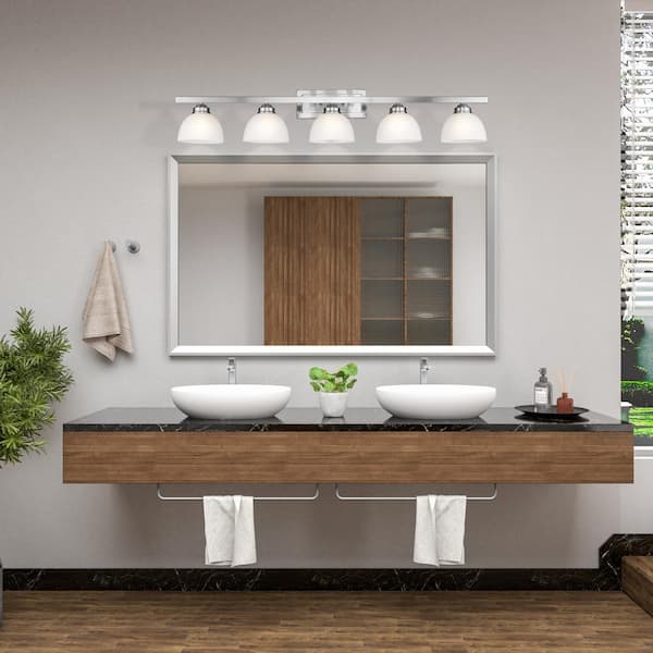Somerset 5 Light Brushed Nickel Bath Vanity