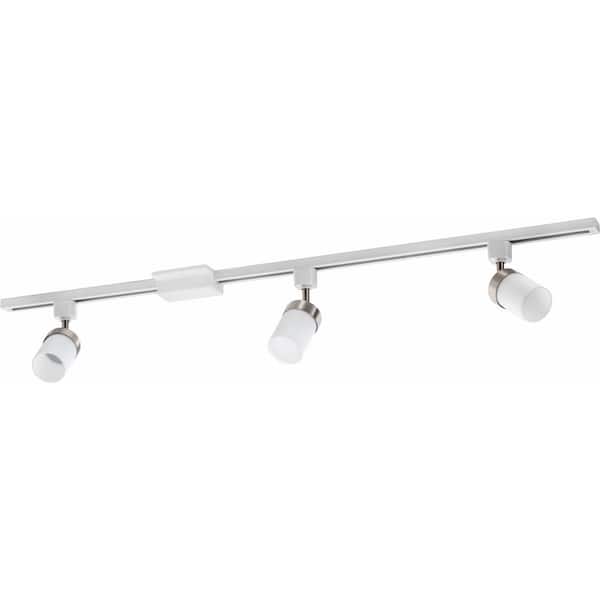 LTKNCYLD 4 ft. 3-Light Brushed Nickel Linear Track Lighting Kit