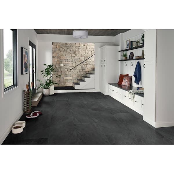 Take Home Tile Sample - Midnight Montage 6 in. x 6 in. Matte Porcelain Paver Tile (0.25 sq. ft.)