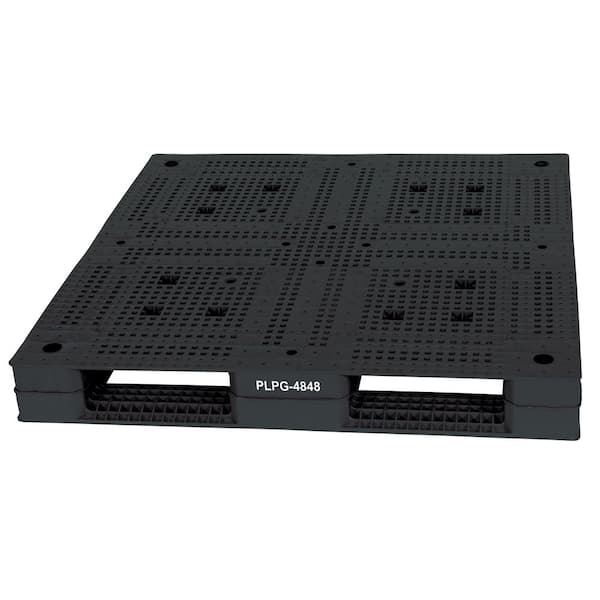 48 in. x 48 in. x 6 in. Heavy-Duty Gray Plastic Pallet/Skid