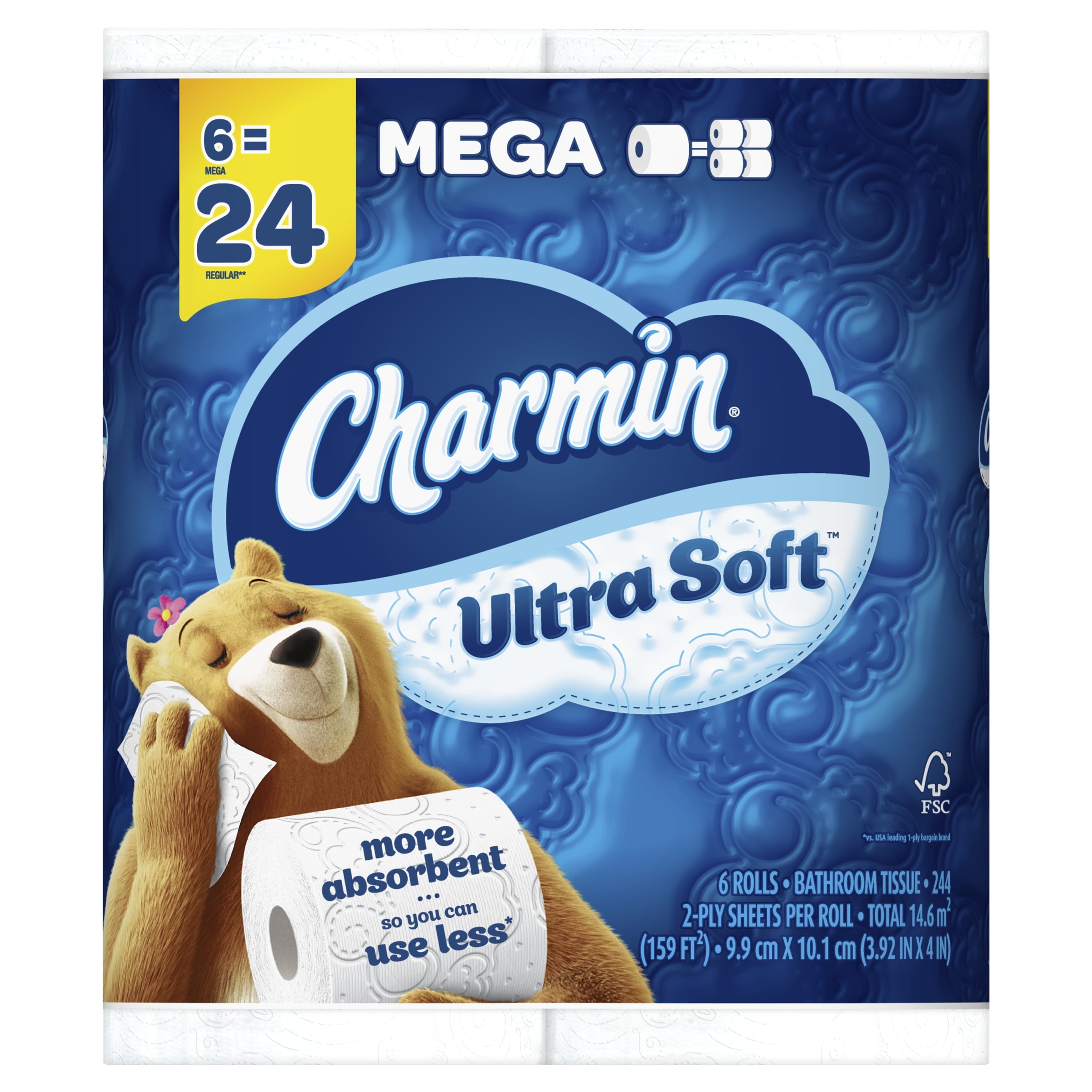 Charmin Ultra Soft Toilet Paper, 6 Mega Rolls