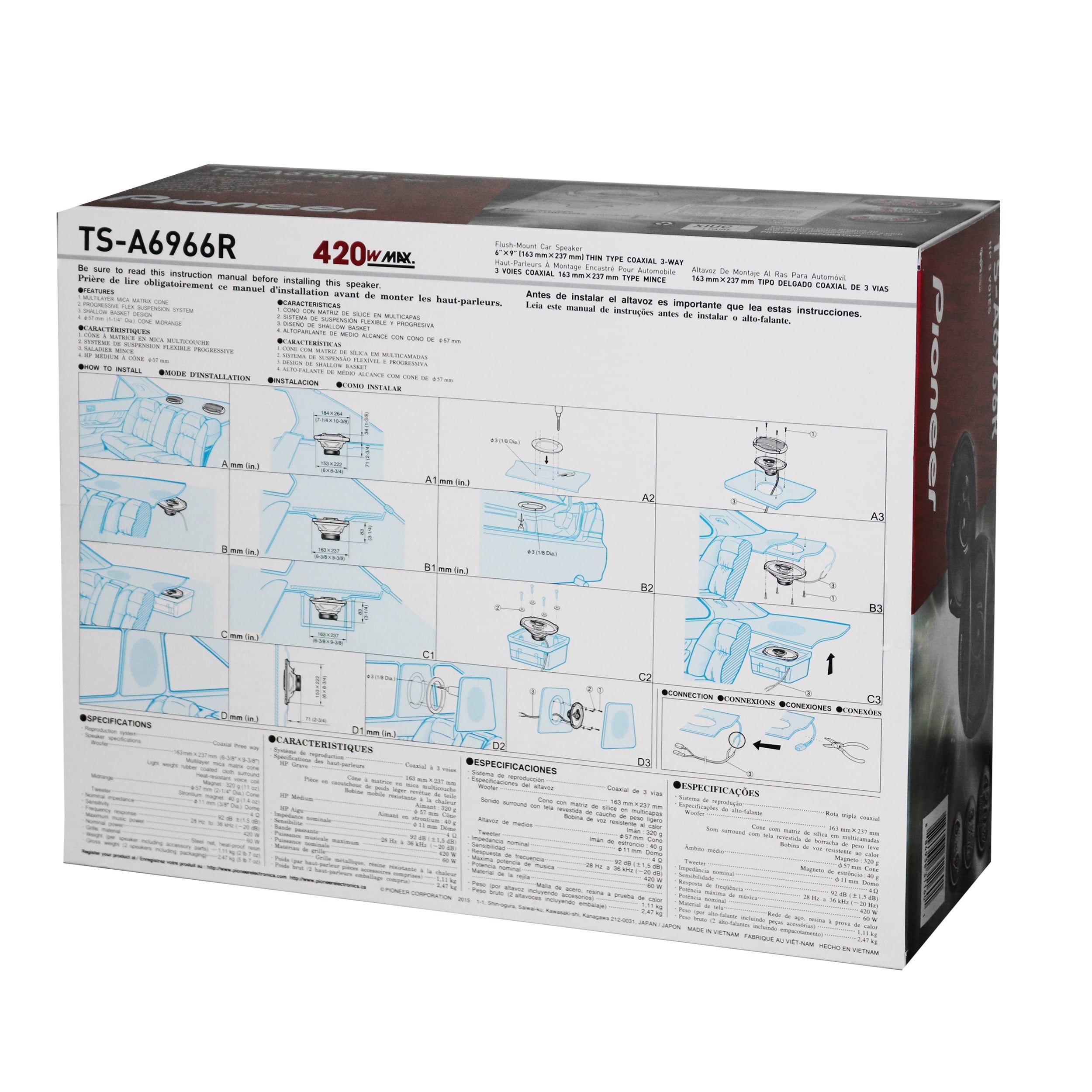 Pioneer (2) PAIRS TS-A6966R 6x9