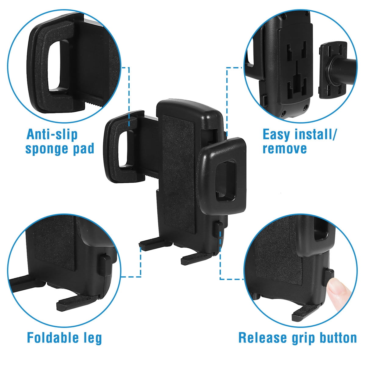 Car Rear View Mirror Phone Mount Holder, iMounTEK Universal 360° Rotation Phone Stand Cradle for iPhone Samsung GPS