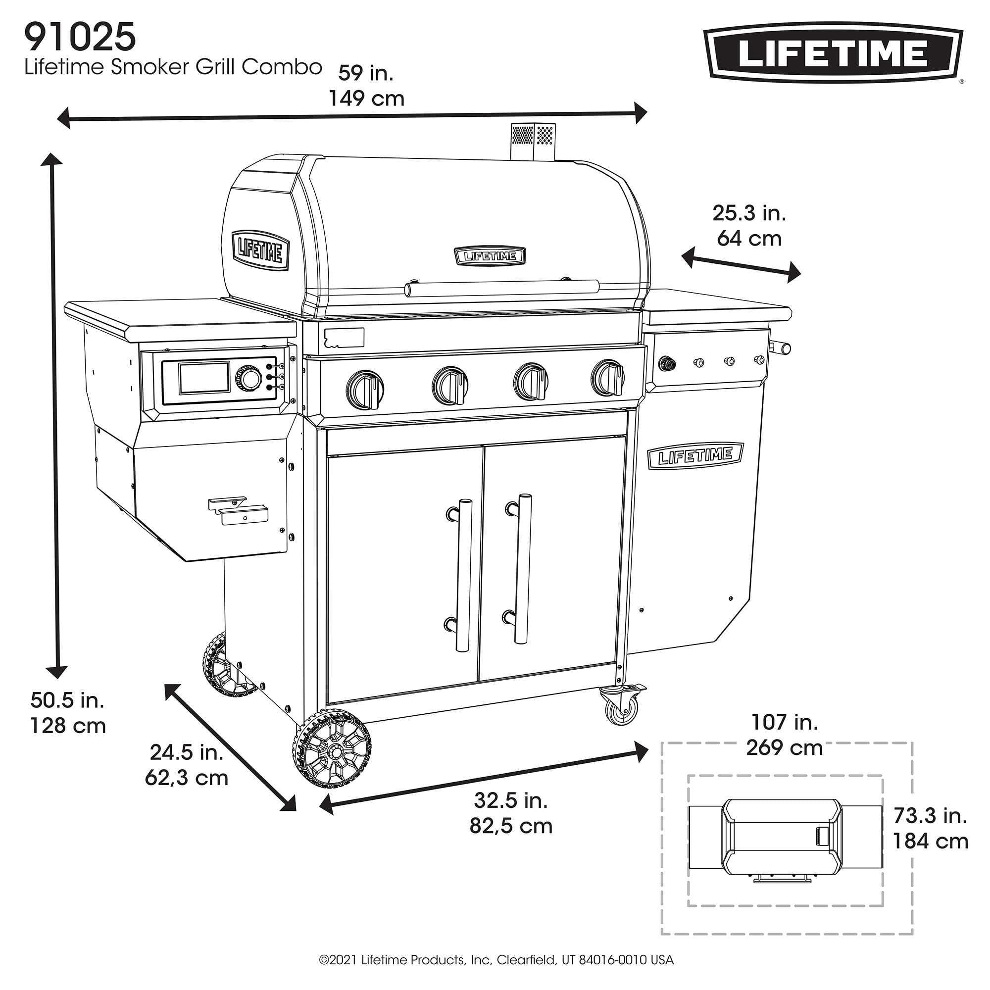Lifetime Gas Grill and Wood Pellet Smoker Combo, WiFi and Bluetooth Control Technology