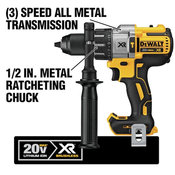 20V MAX XR Cordless Brushless 3-Speed 1/2 in. Hammer Drill with (2) 20V 5.0Ah Batteries and Charger