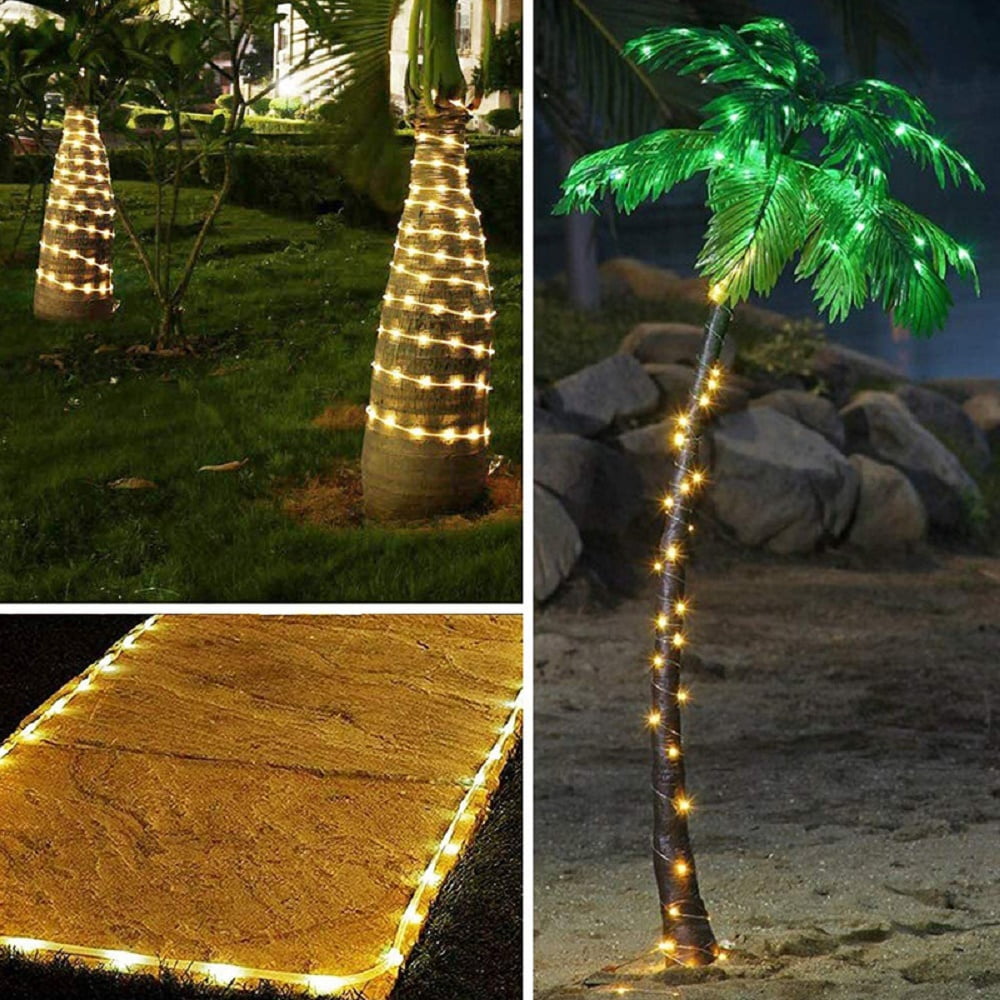 Honche Solar Rope Lights Outdoor Waterproof 33ft 100 LEDs Garden Tree Patio Christmas Decorations Lighting Warm White