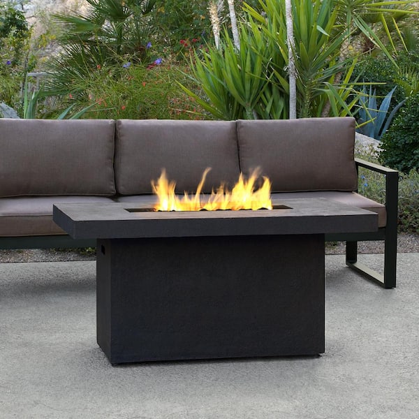 Ventura 50 in. x 24 in. Rectangle MGO Propane Fire Pit in Kodiak Brown with Natural Gas Conversion Kit