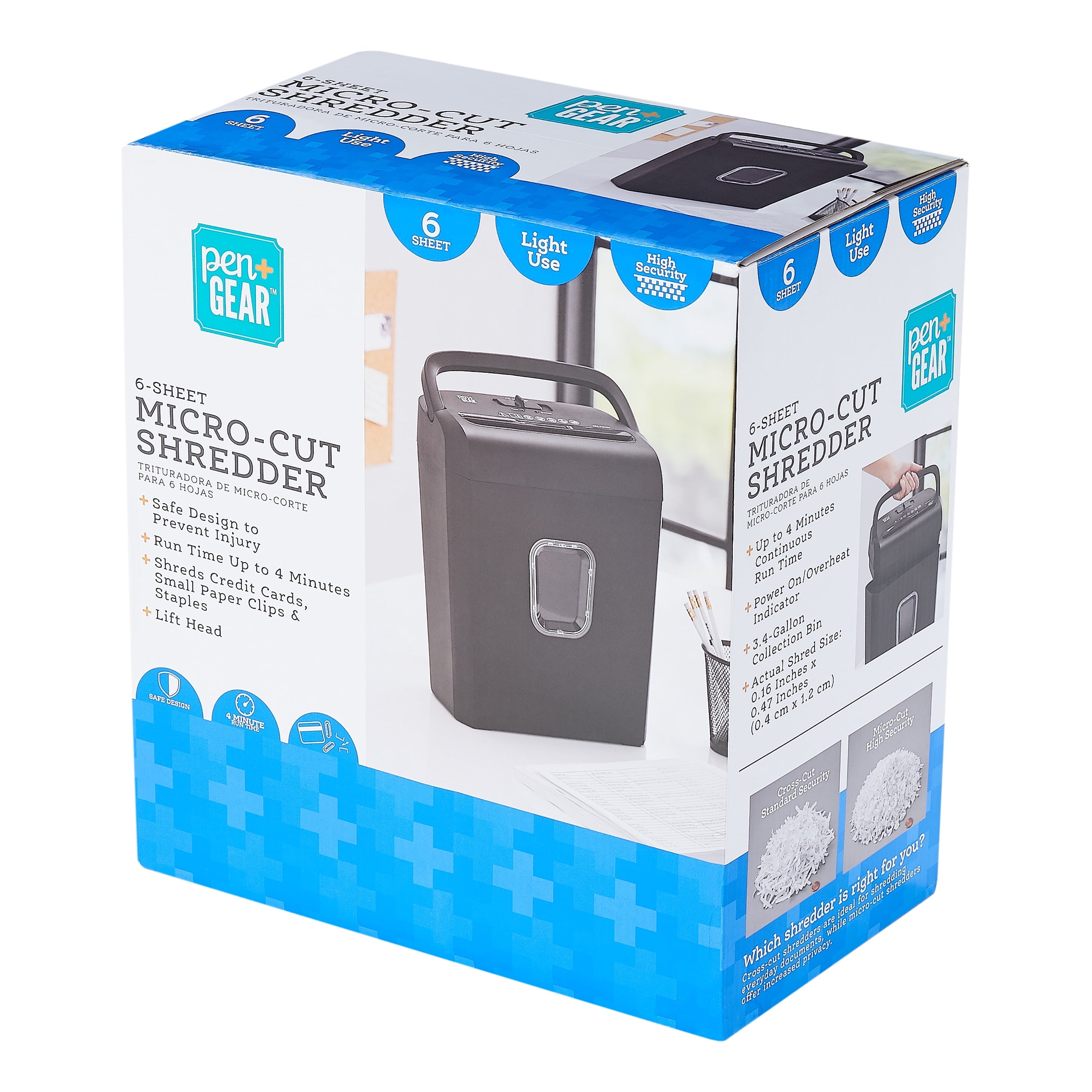 PEN+GEAR Tabletop 6-Sheet Micro-Cut Paper Shredder