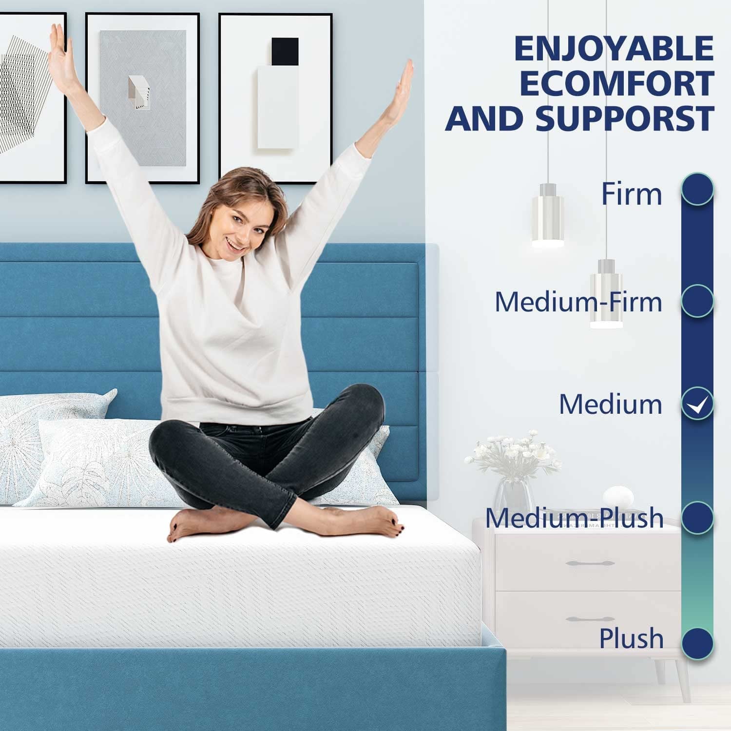 Twin Mattress - Memory Foam Mattress 5-Layer Comfort Supportive Medium-Firm Mattress in a Box with Breathable Cover, Made in USA, CertiPUR-US Certified for Single Bed Guest Room