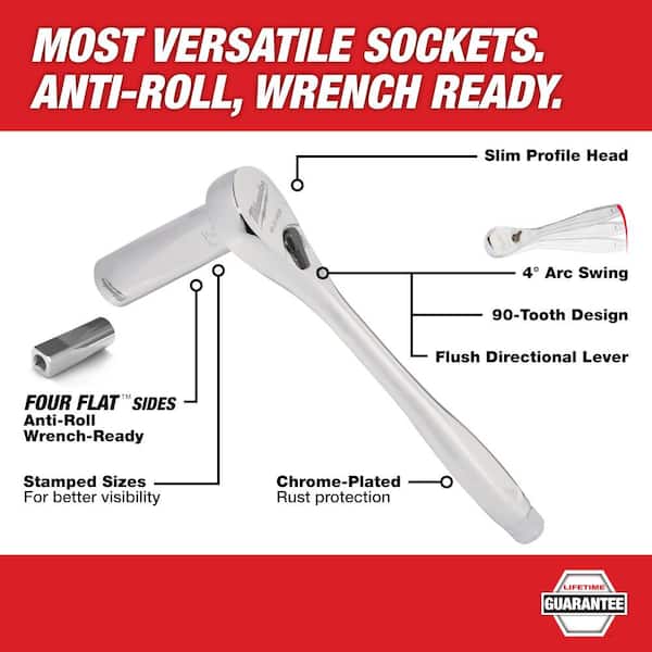 1/4 in. Drive SAE/Metric Ratchet and Socket Mechanics Tool Set (50-Piece)
