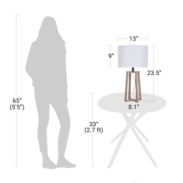 Woodbine 23.5 in. Walnut Wood Table Lamp