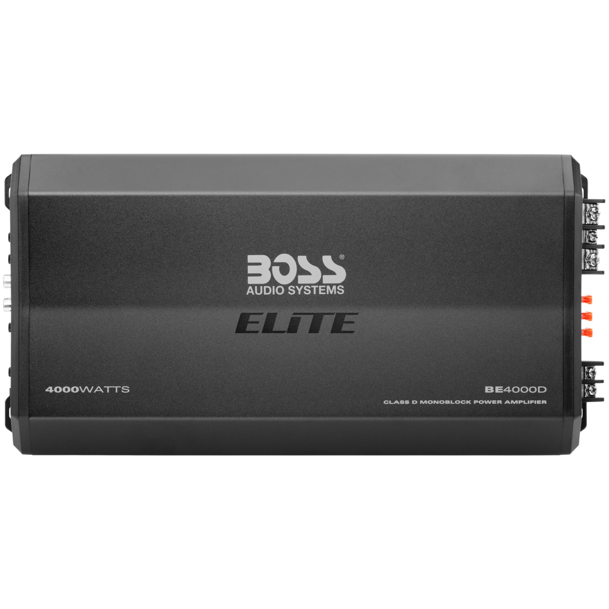 BOSS Audio Systems BE4000D Elite Series Car Audio Amplifier - 4000 High Output, Class D, Monoblock, 1/8 Ohm, High/Low Level Inputs, Low Pass Crossover, Hook Up To Stereo and Subwoofer
