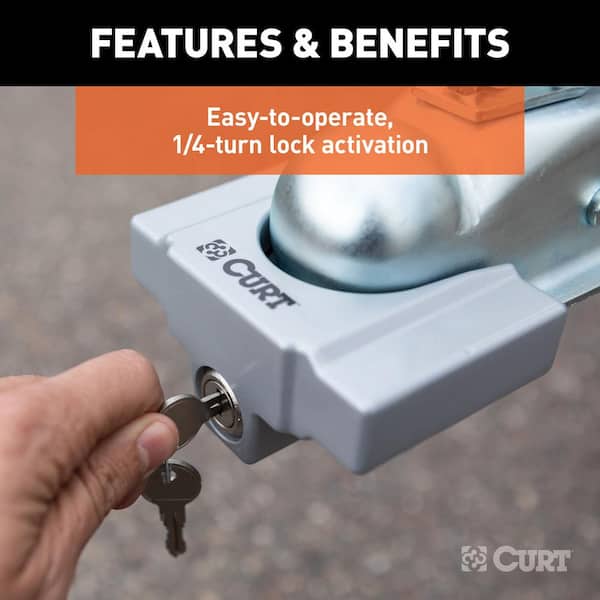 Coupler Lock (1/4 in. Pin, 1 in. to 3 in. Latch Span, Right-Angle, Chrome)