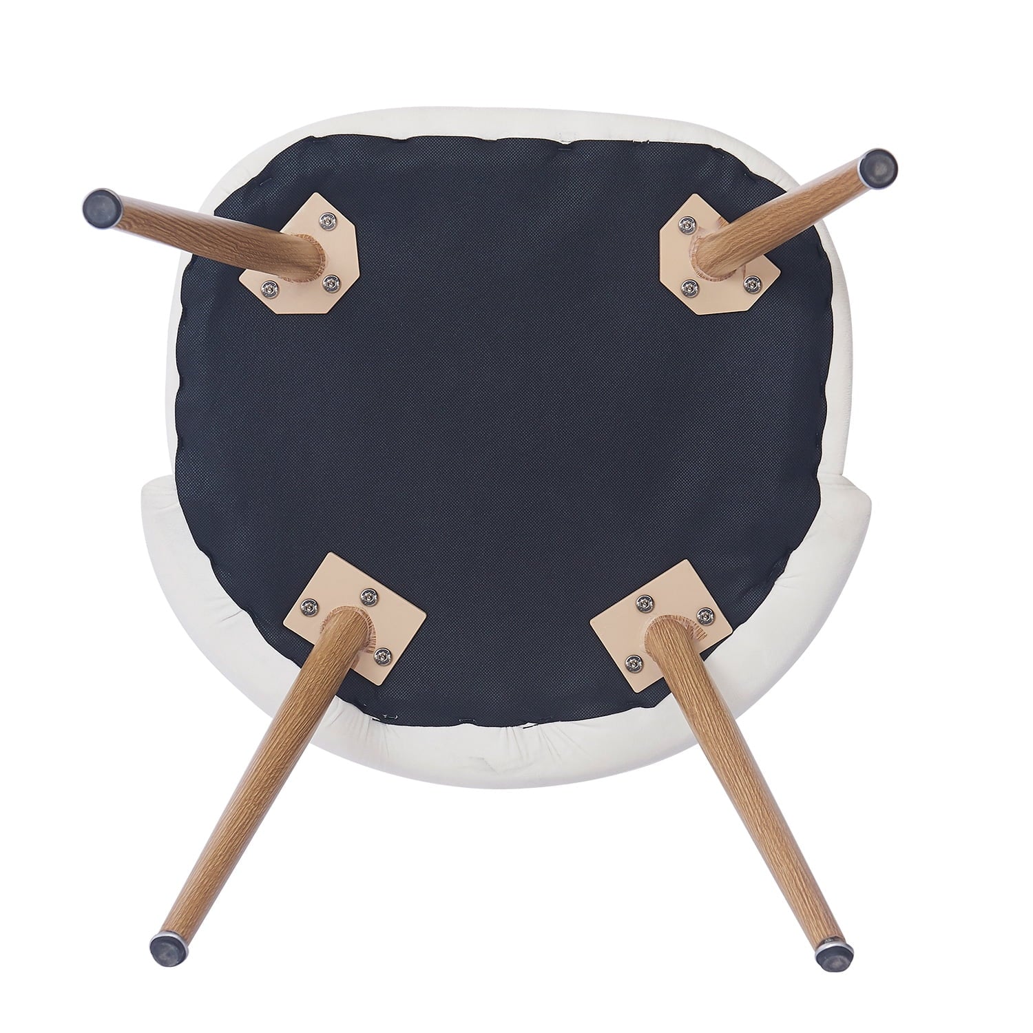 SUGIFT Modern Accent Chair, Velvet Dining Chairs, Cream White