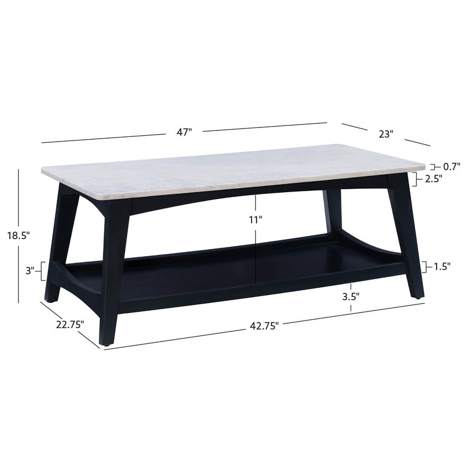 Linon Pace Wood and Marble Coffee Table in Gray