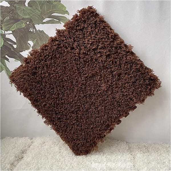 16 Pcs Foam Floor Mat Square Interlocking Carpet Tiles Play Mat Soft Climbing Area Rugs, 12 x 12 x 0.4 Inch COFFEE