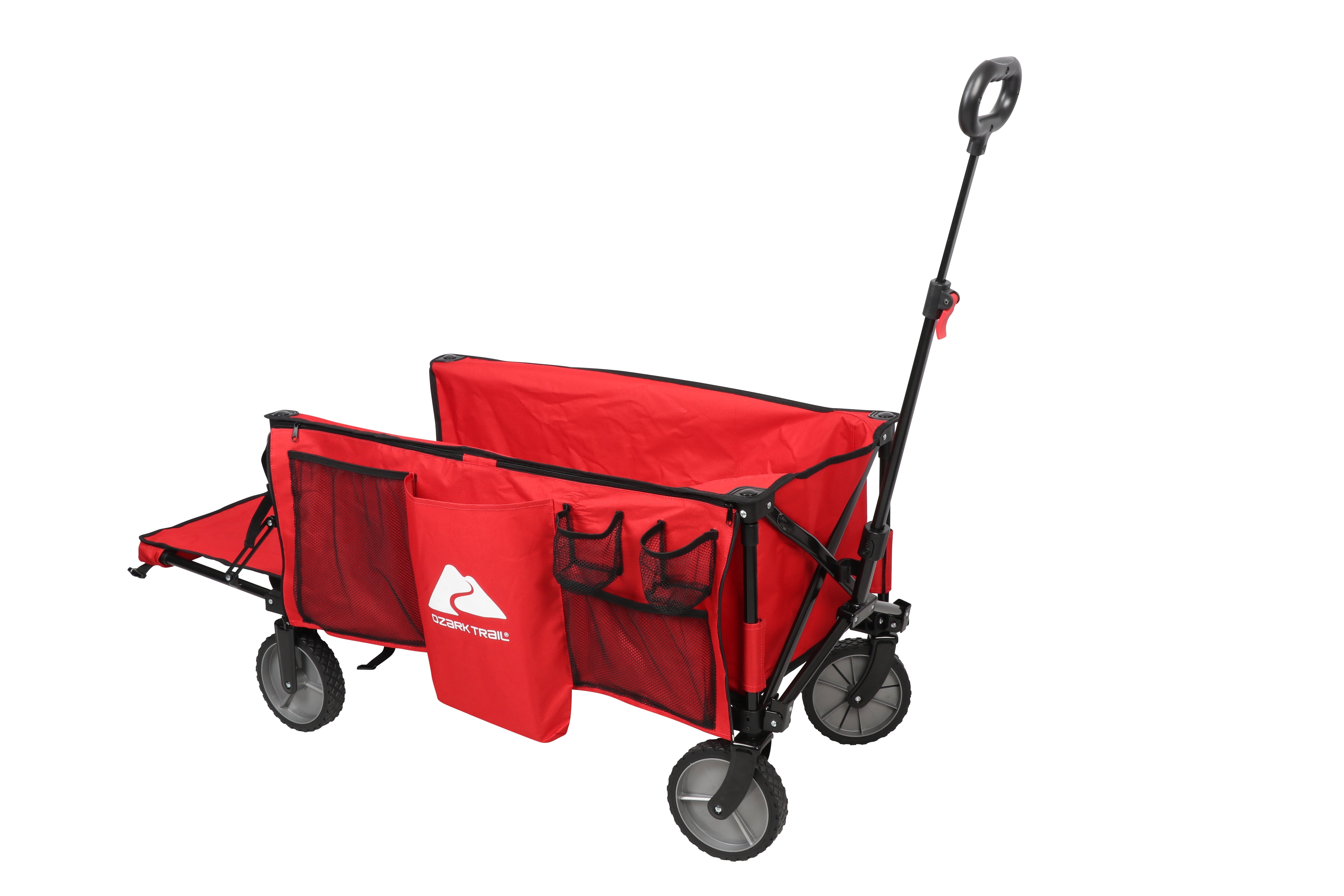 Ozark Trail Camping Utility Wagon with Tailgate & Extension Handle, Red