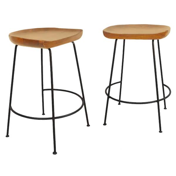 Diya 25 in. Natural Stationary Stool (Set of 2)