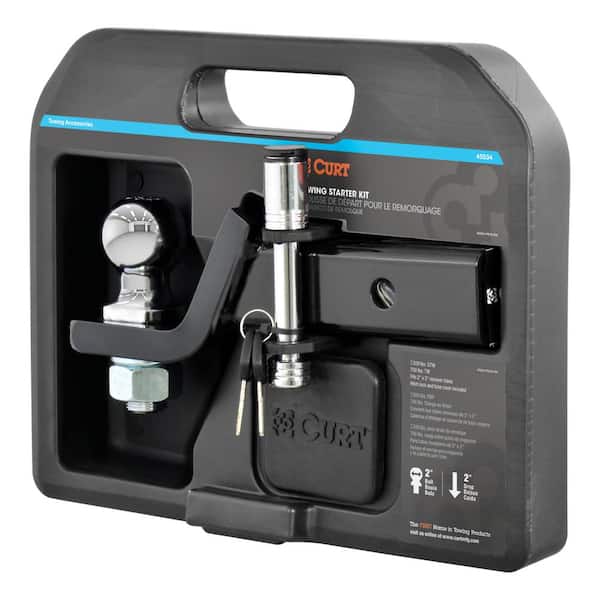 7,500 lbs. 2 in. Drop Trailer Hitch Ball Mount Draw Bar Towing Starter Kit with 2 in. Ball (2 in. Shank)