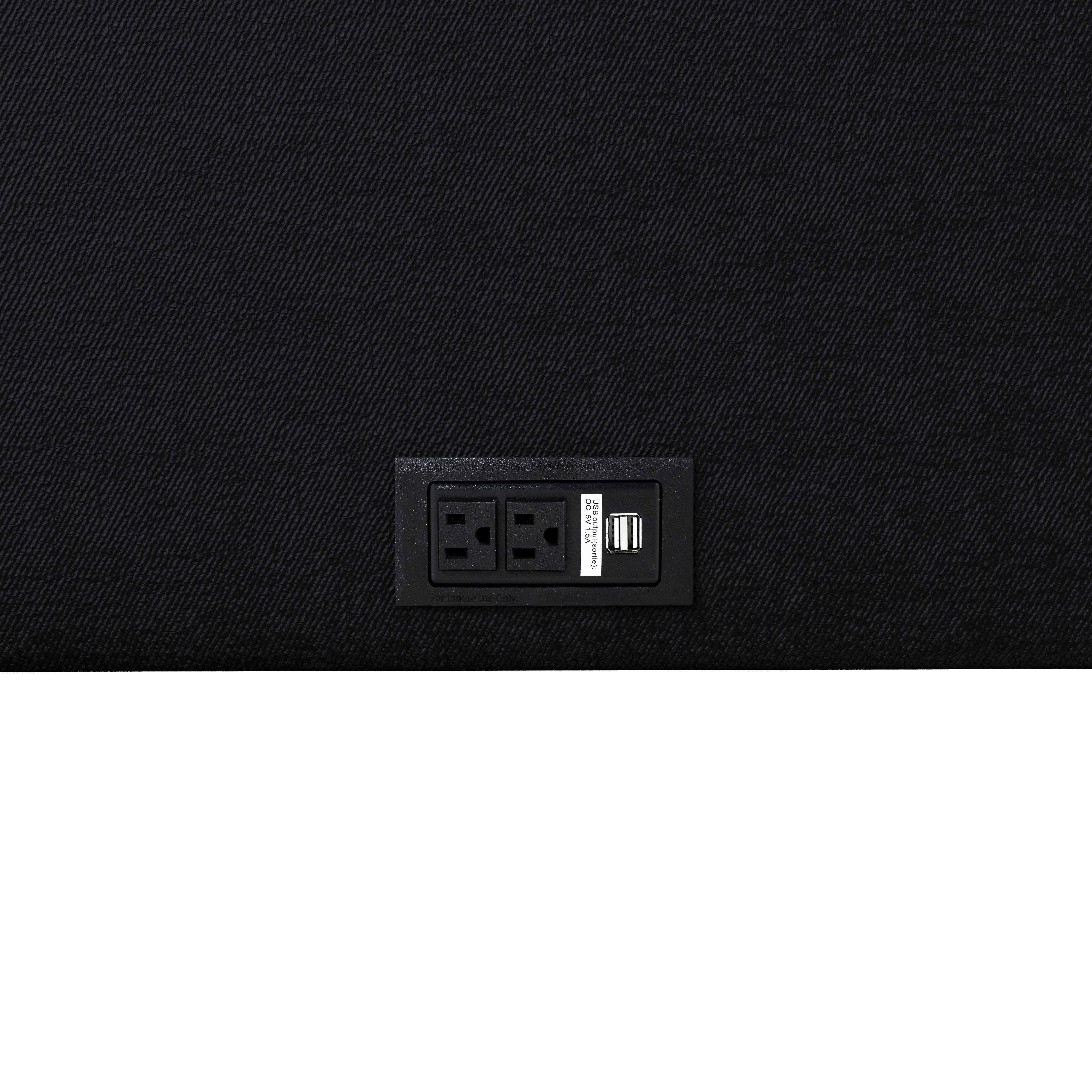 Lifestyle Solutions Anton Loveseat with Power, Black Fabric