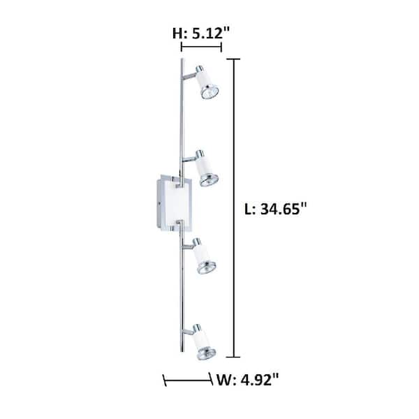 Eridan 3 ft. 4-Light Chrome and Glossy White Surface Mount Track Lighting Kit