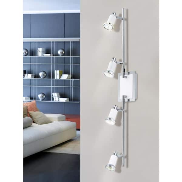 Eridan 3 ft. 4-Light Chrome and Glossy White Surface Mount Track Lighting Kit