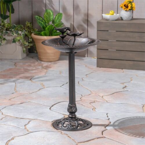 Noble House Fairmont Outdoor Aluminum Bird Bath